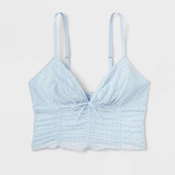 Colsie Mesh Brami Sparkle Blue Top - Picture 1 of 4